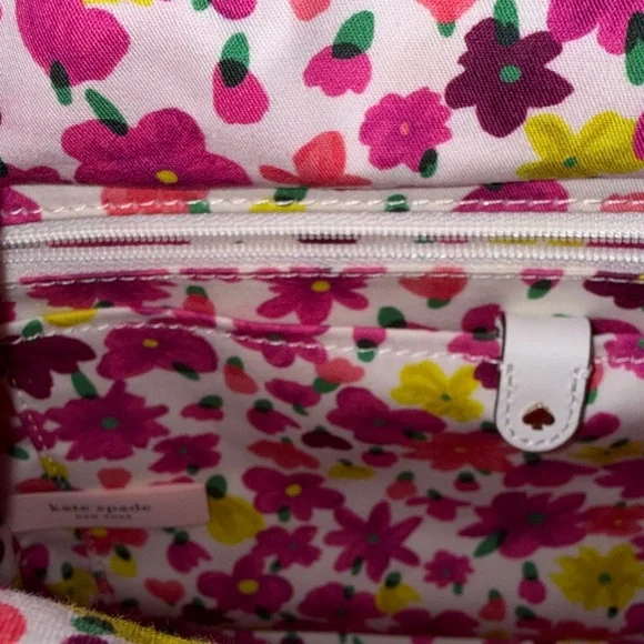 Kate Spade Tan Wicker Tote with White Handles - Picture 7 of 9